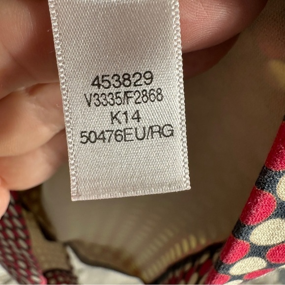 Lands' End size 12 dress, navy w/red & white polka dots, spring, summer, office - Picture 9 of 11